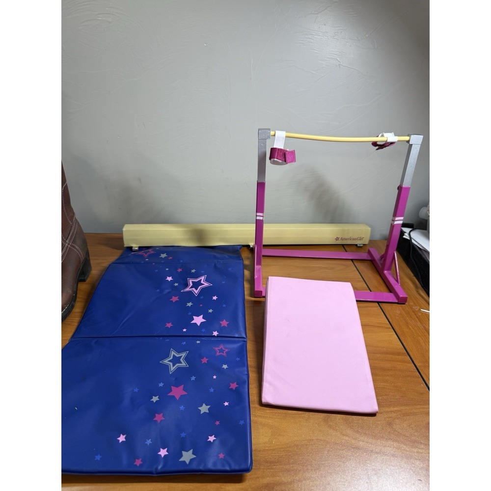 American Girl Doll 2013 Gymnastics Set Balance Beam High Bar Mat Wedge